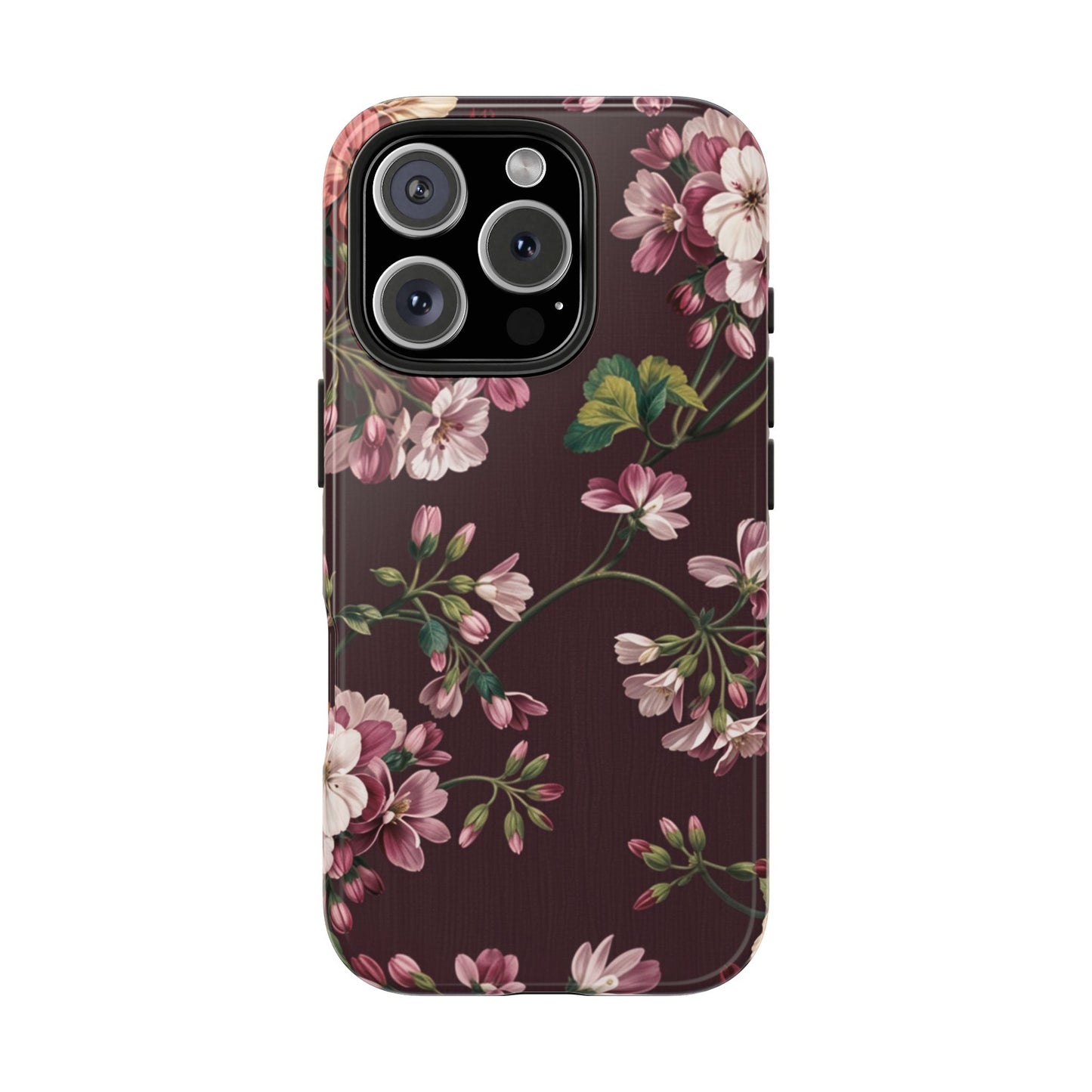 Flower Glam | Brown Floral iPhone Case