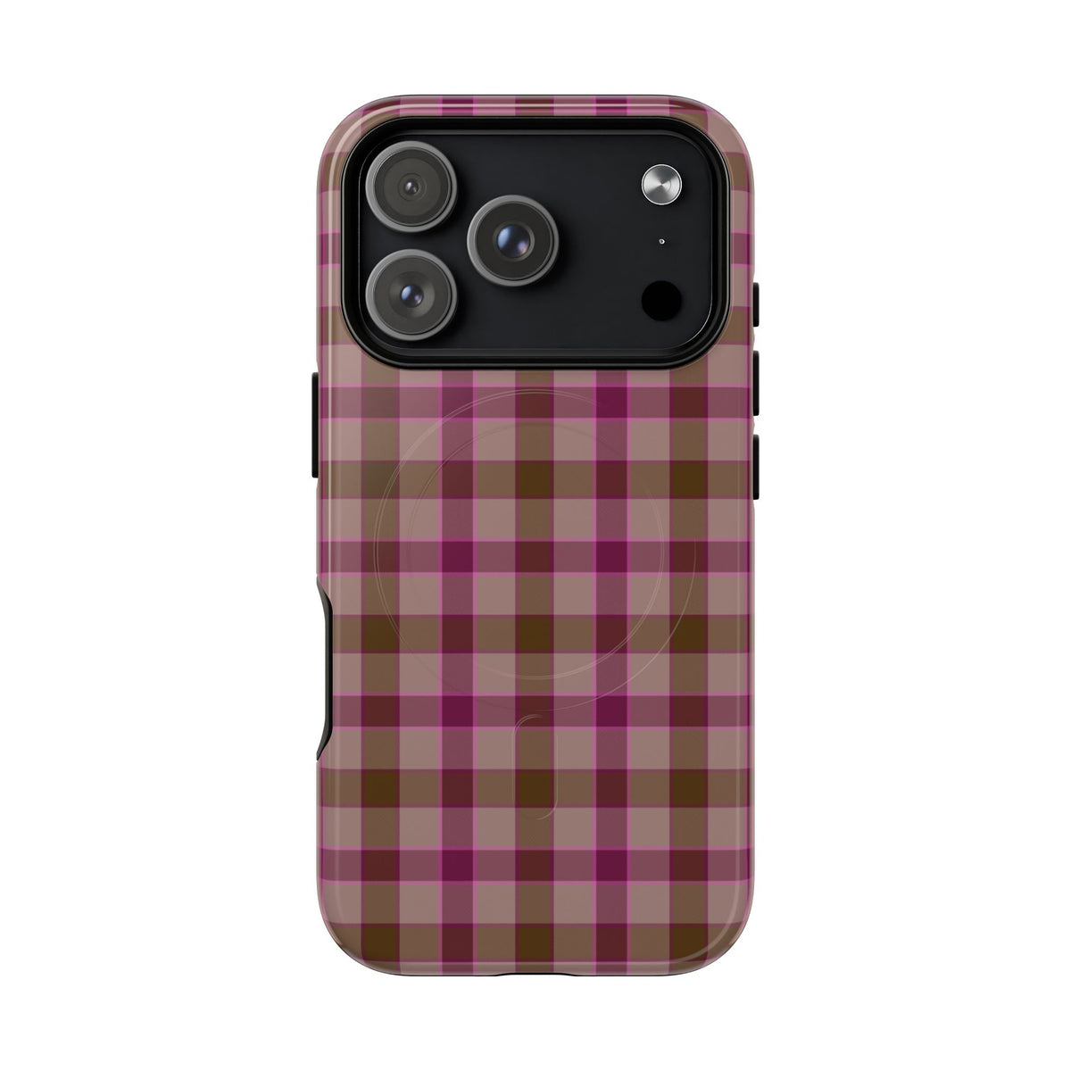 Mulberry Plaid | Pink & Brown Plaid MagSafe Case