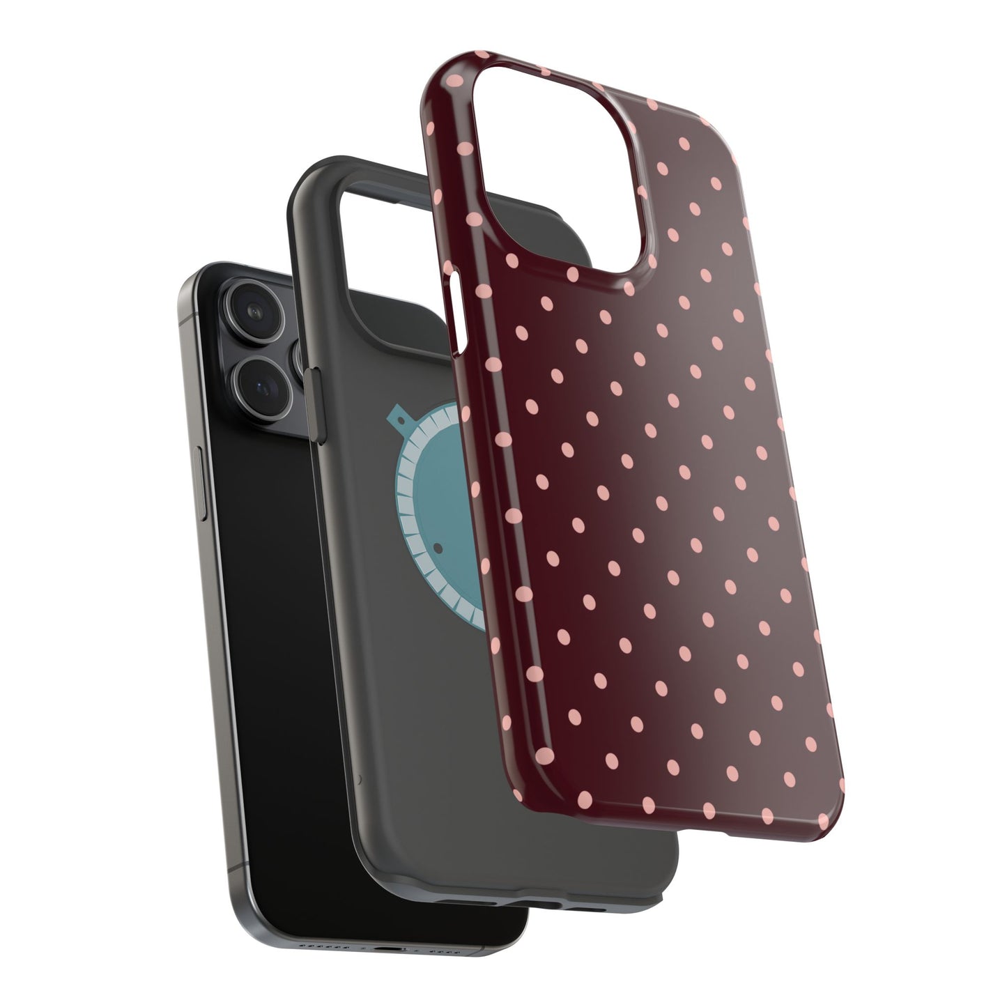 Pretty Please | Burgundy Polka Dot iPhone Case