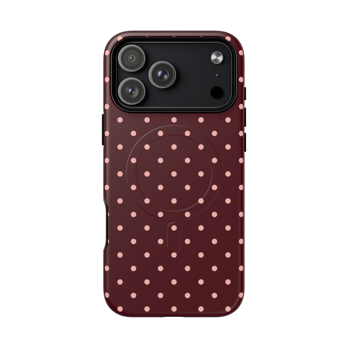 Pretty Please | Burgundy Polka Dot MagSafe Case