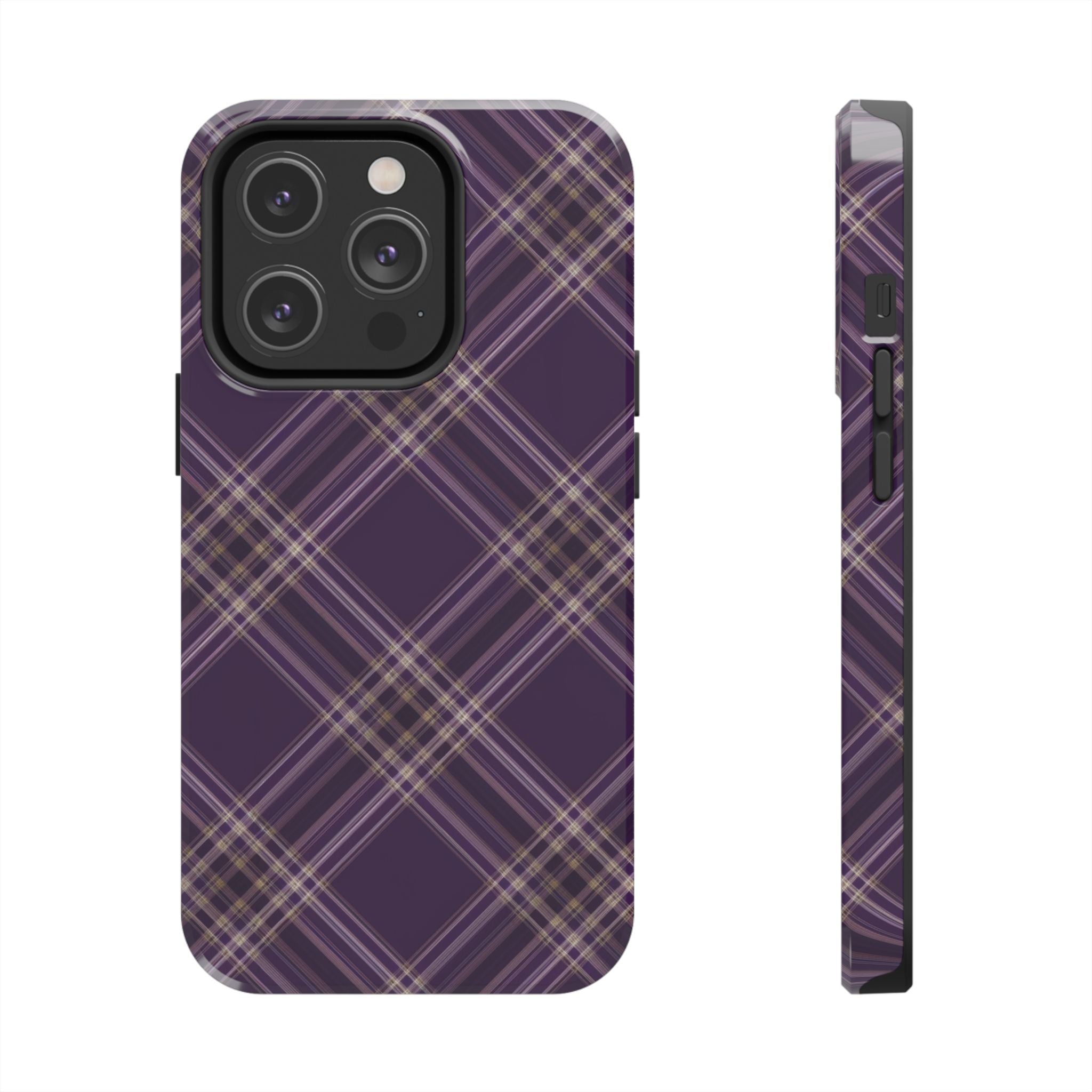 Plaid Prune | Coque iPhone Rétro