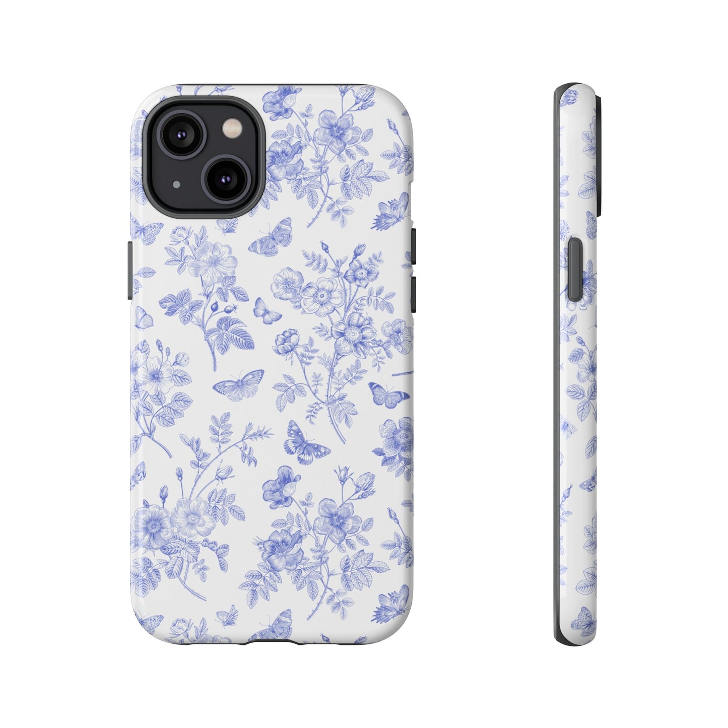 Wild Roses | Blue Floral Butterfly Toile Case