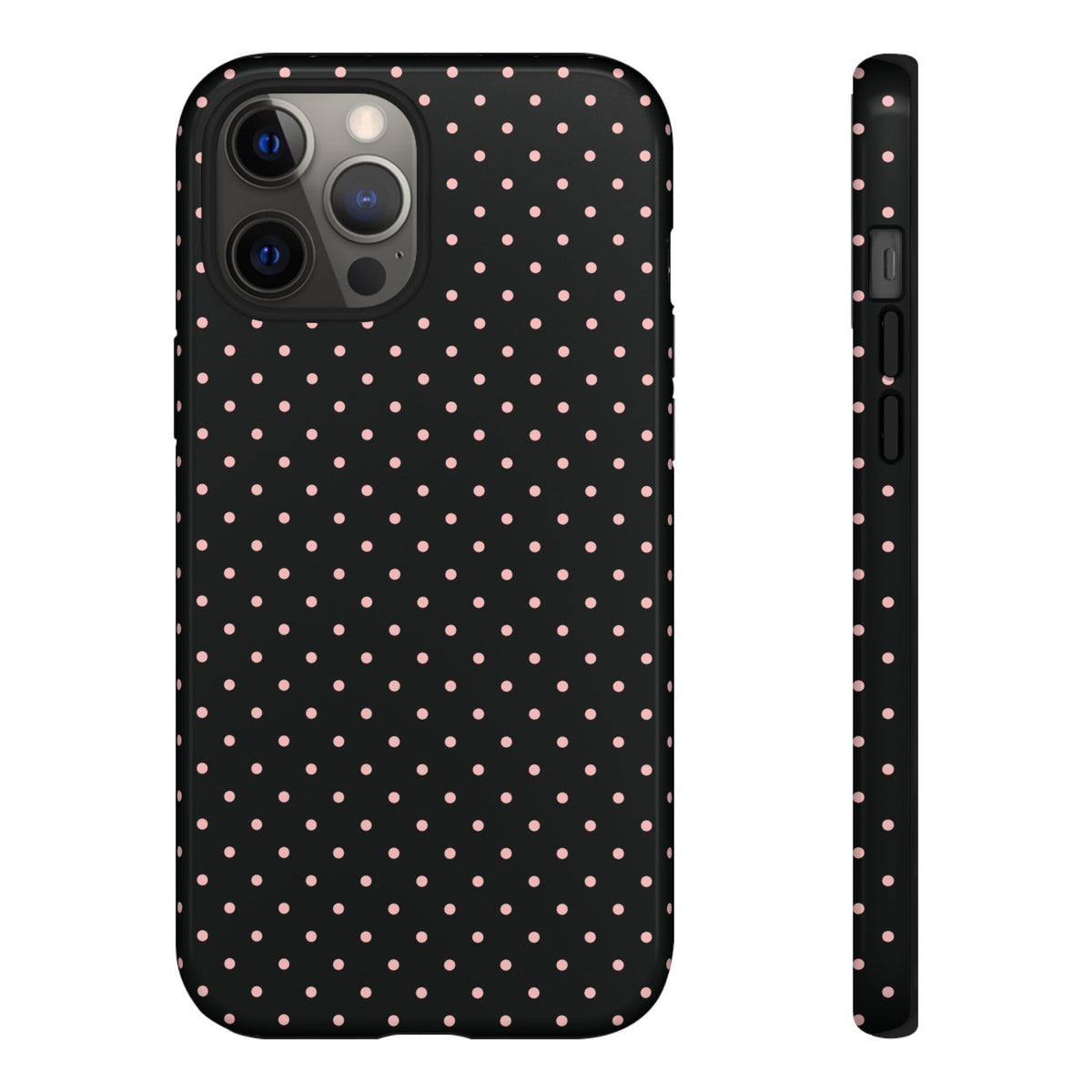 Polka Flirt | Pink & Black Polka Dot iPhone Case