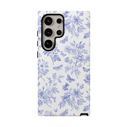 Wild Roses | Blue Floral Butterfly Toile Case