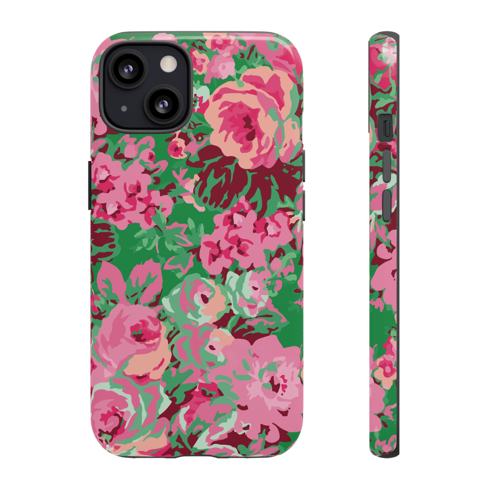 Tout est rose | Coque iPhone à motif floral vert