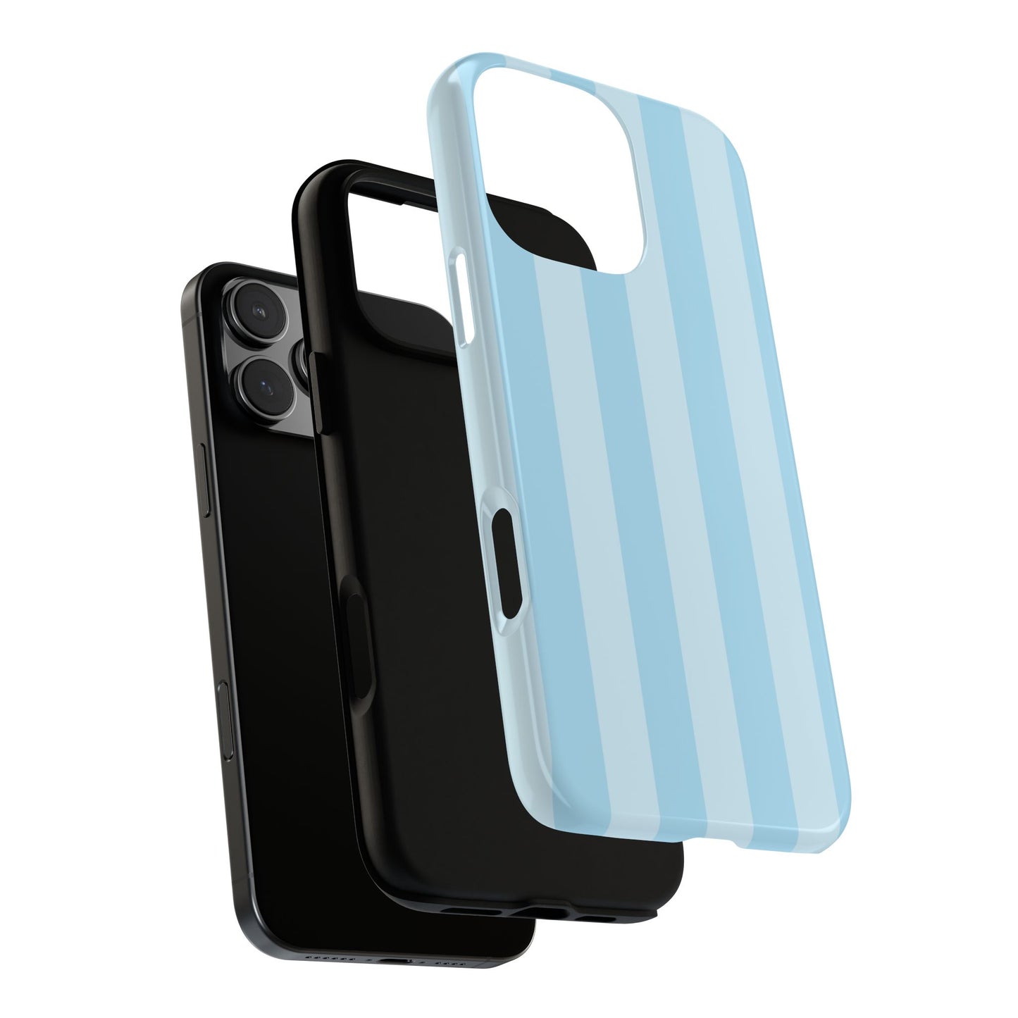 Coque iPhone à rayures bleues | Bord de piscine