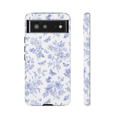 Wild Roses | Blue Floral Butterfly Toile Case