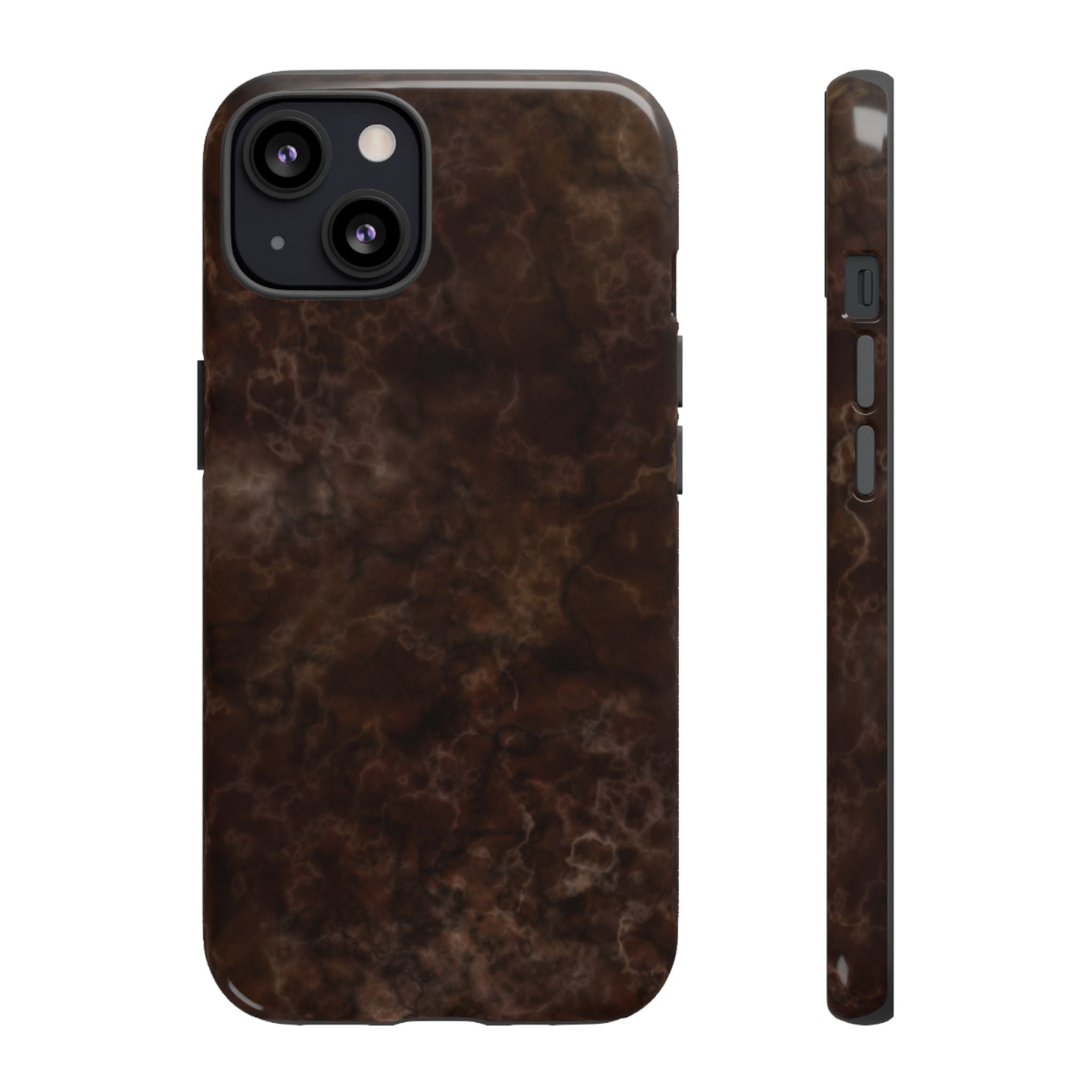 Espresso Brown Marbled iPhone Case