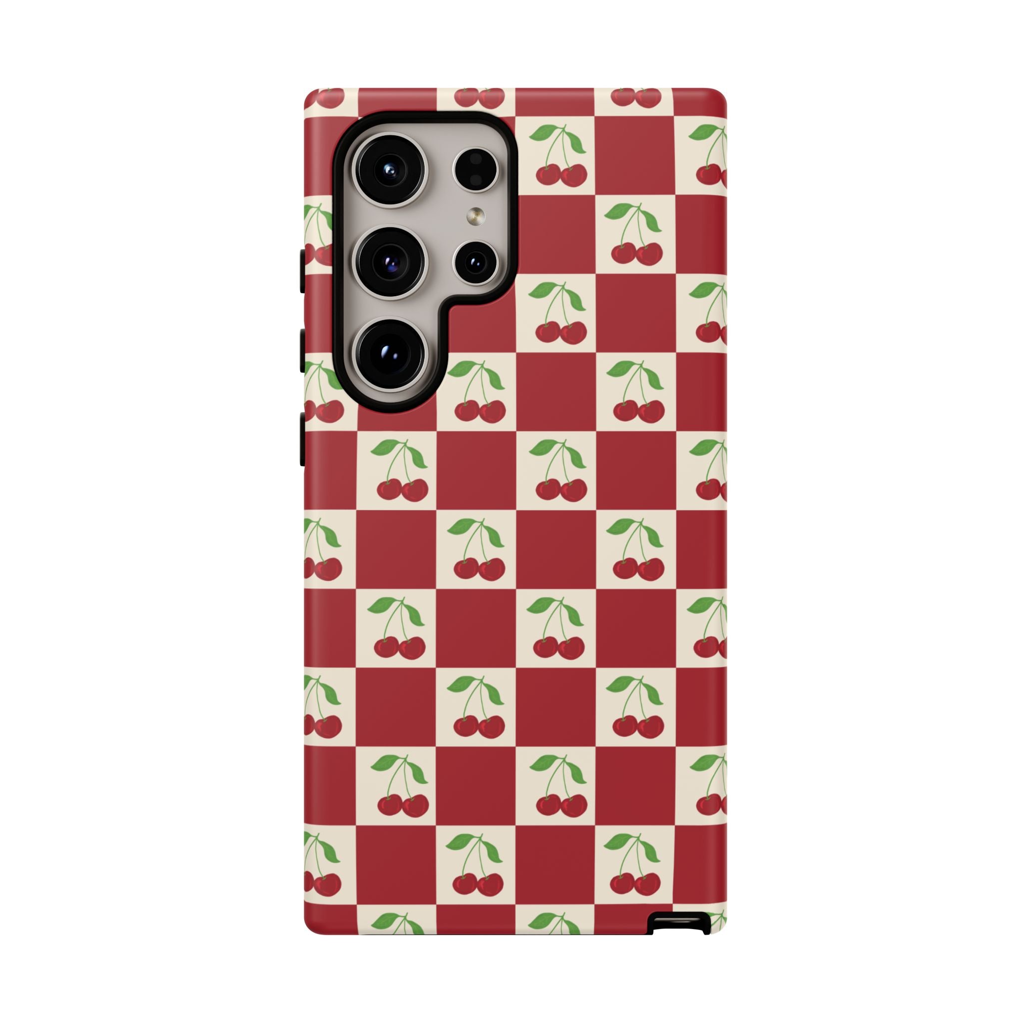 Cherry Check Phone Case