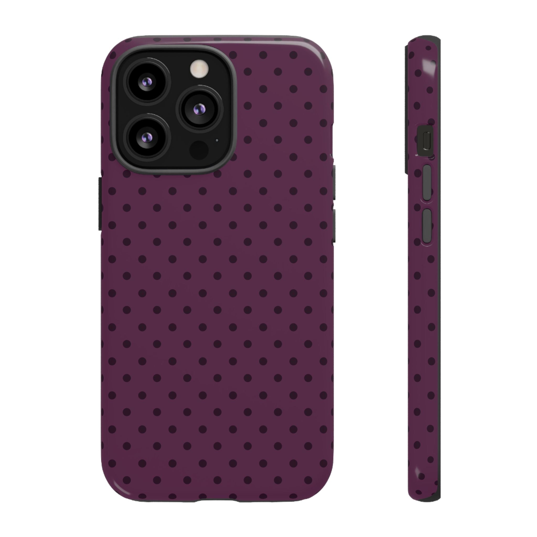Plum Mood | Polka Dot iPhone Case