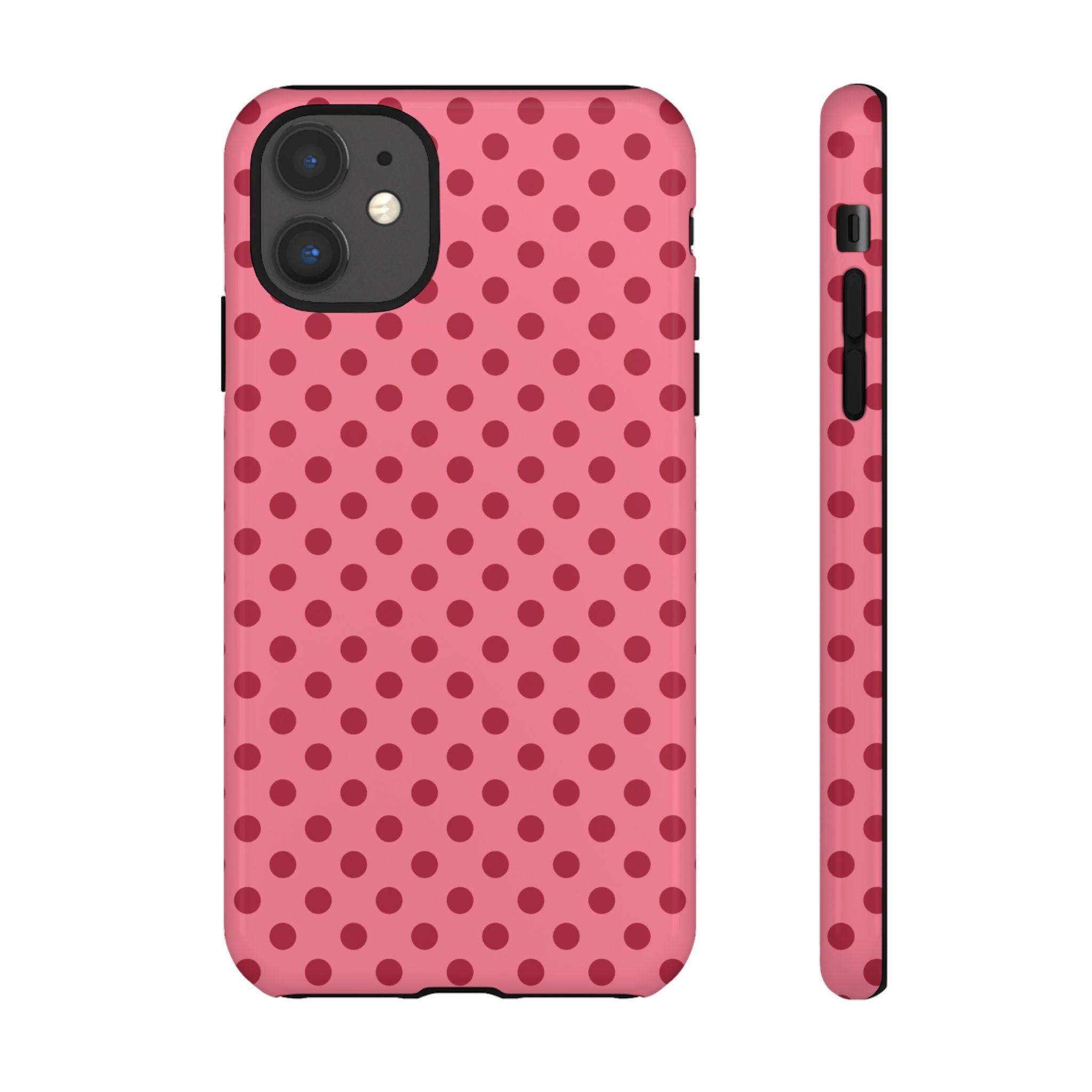 Berry Kiss Polka Dot iPhone Case