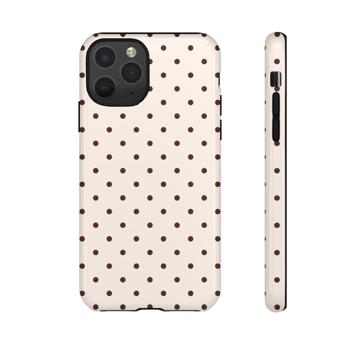 Vanilla Bean | Brown Polka Dot iPhone Case
