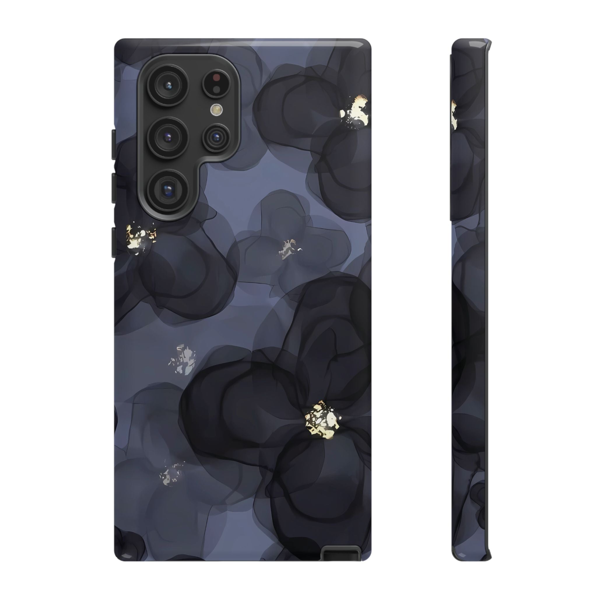 Double Exposure Blue Flower Galaxy Case