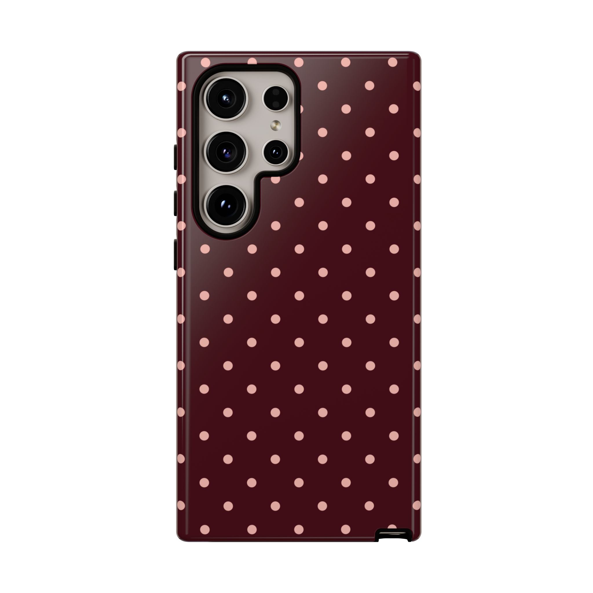 Pretty Please Burgundy Polka Dot Galaxy Case