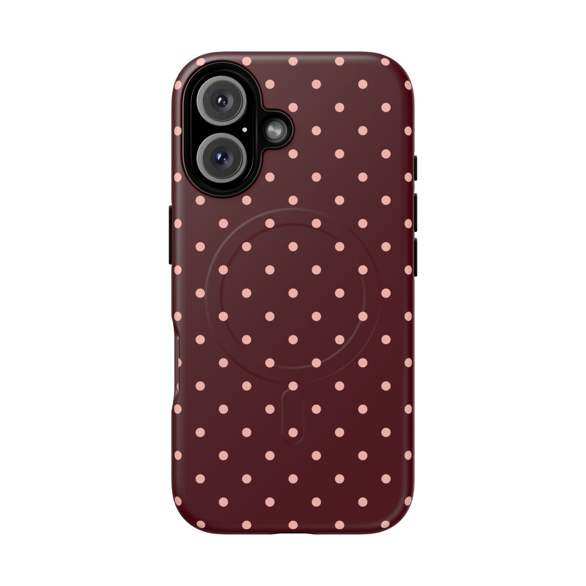 Pretty Please | Burgundy Polka Dot MagSafe Case