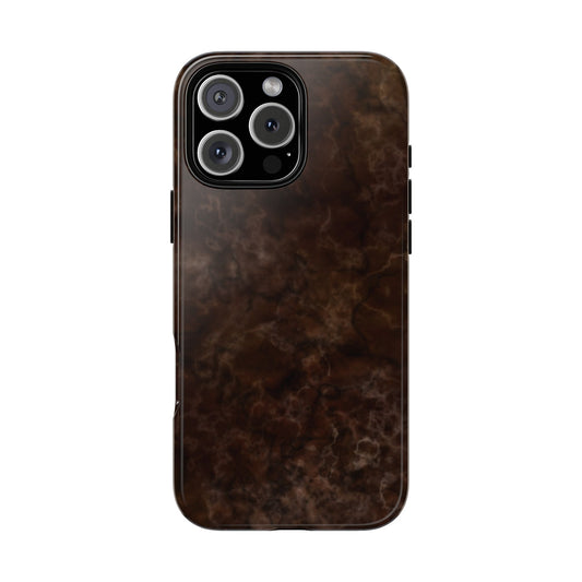 Funda para iPhone con efecto mármol marrón espresso