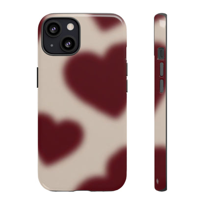 Funda para iPhone con corazones con enfoque suave y deseos del corazón