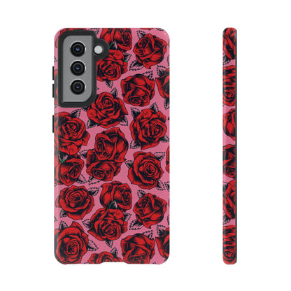 Love Story | Red & Pink Pop Art Rose Floral Case