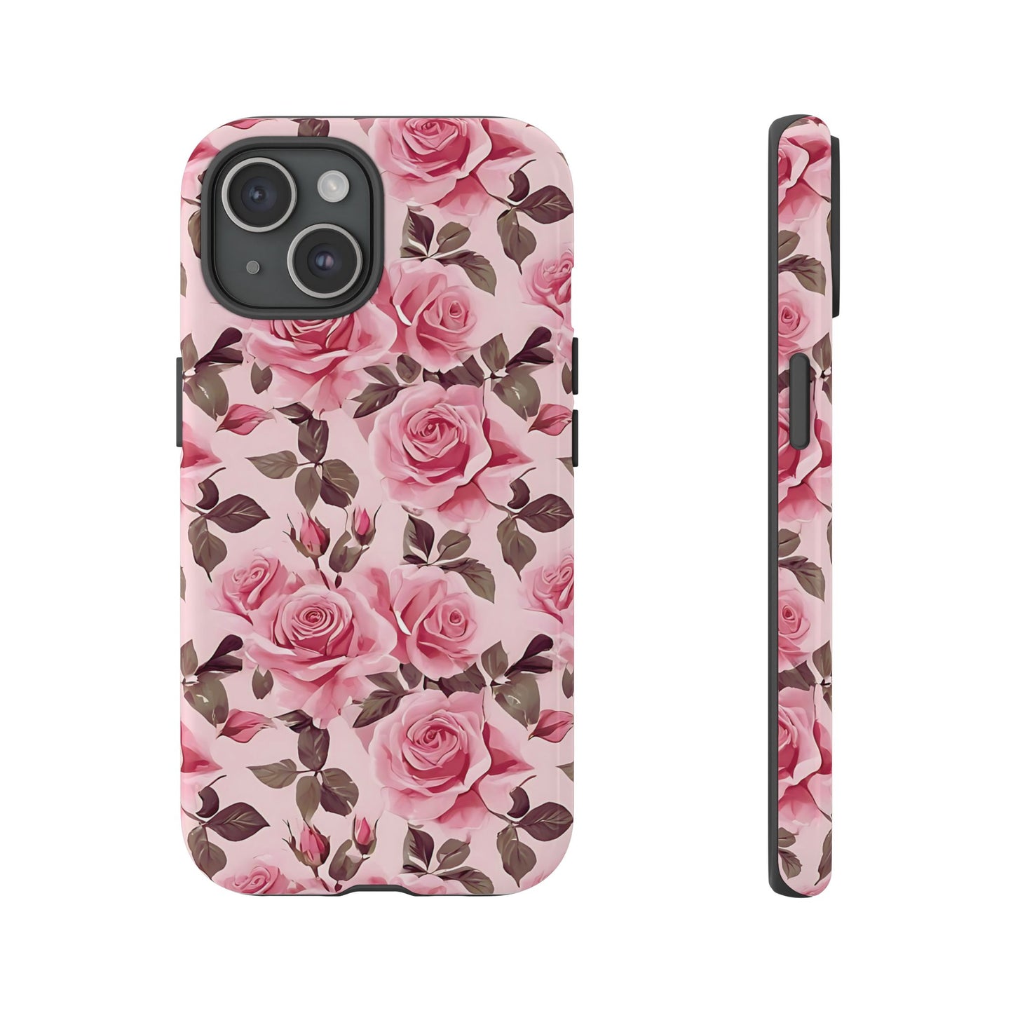 Coque iPhone à motif floral rose | Rose romantique