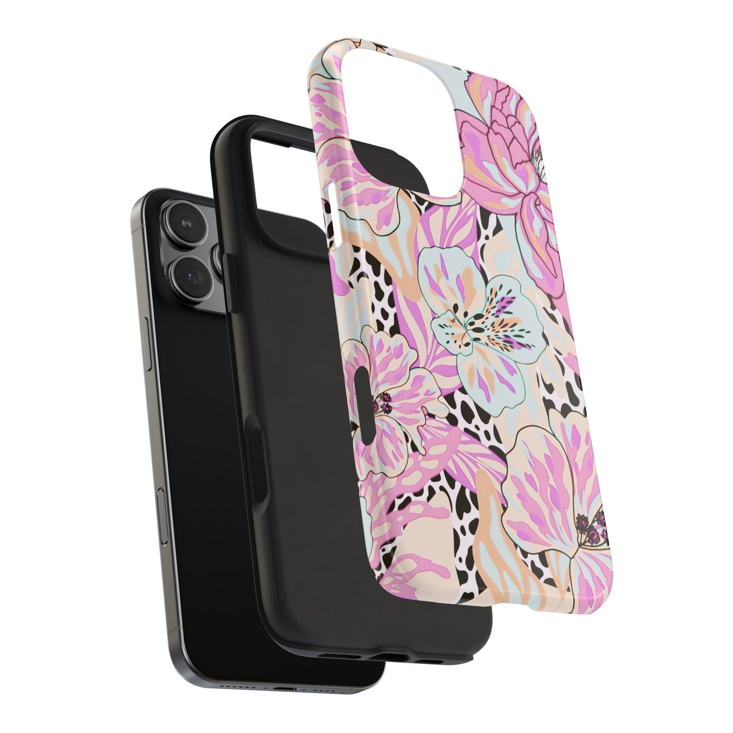 Leopard Lilies | Pastel Floral iPhone Case