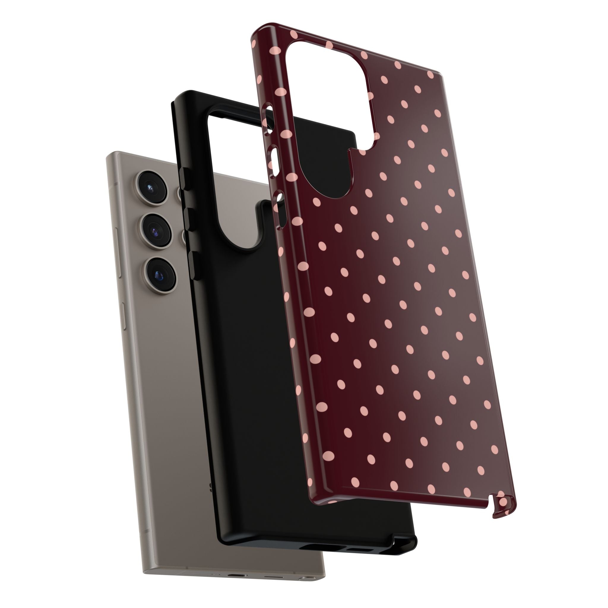 Pretty Please Burgundy Polka Dot Galaxy Case