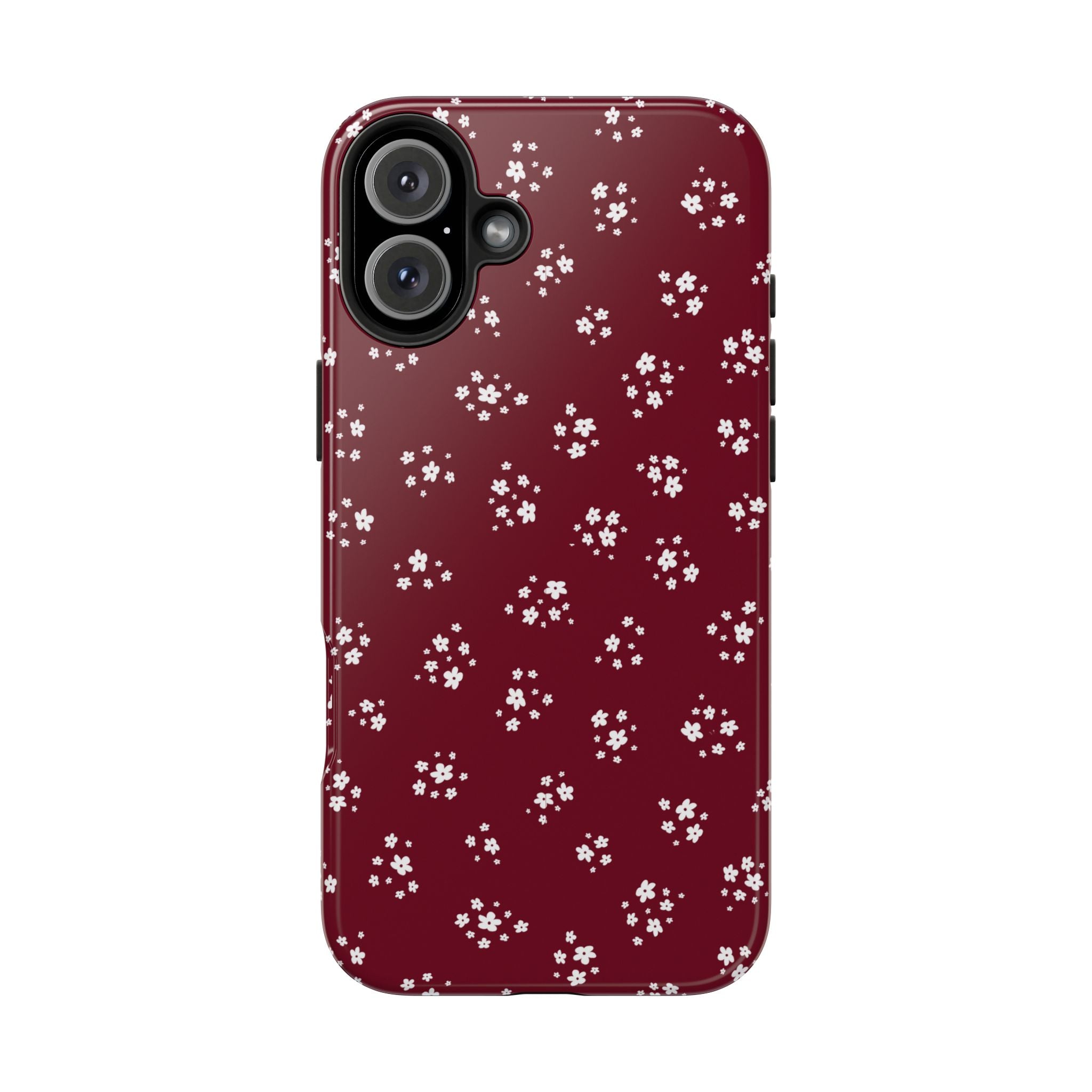 Maroon Blooms Floral iPhone Case