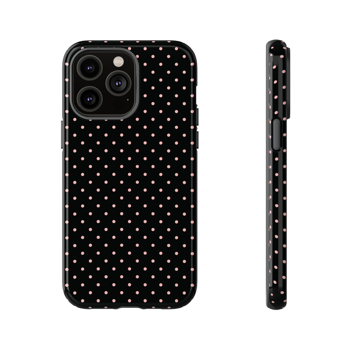 Polka Flirt | Pink & Black Polka Dot iPhone Case
