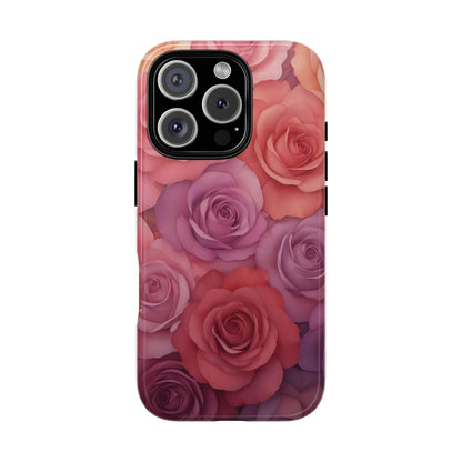 Coque iPhone à motif floral | Roses dégradées