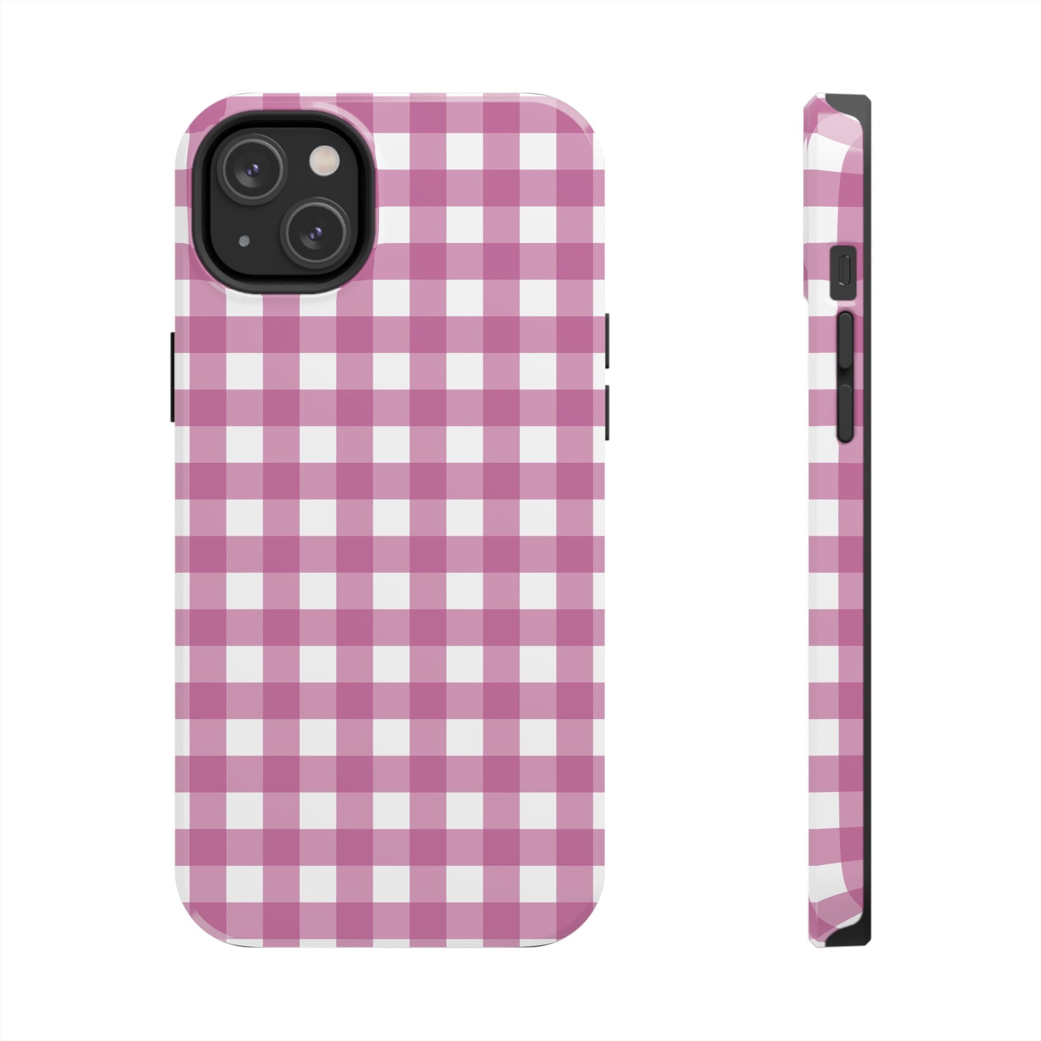 Pink Plaid Gingham Check iPhone Case