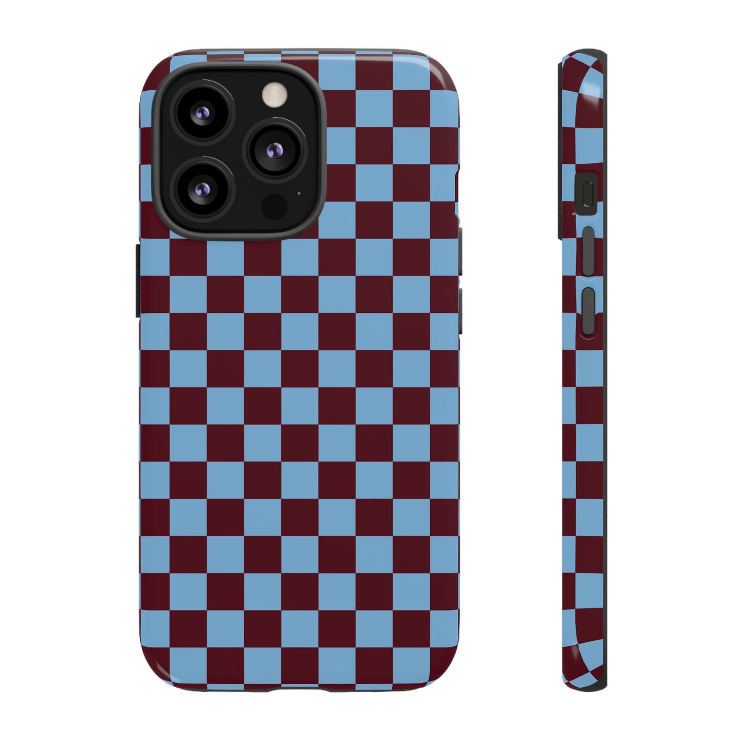 Checked Out | Blue & Brown Checkerboard Case