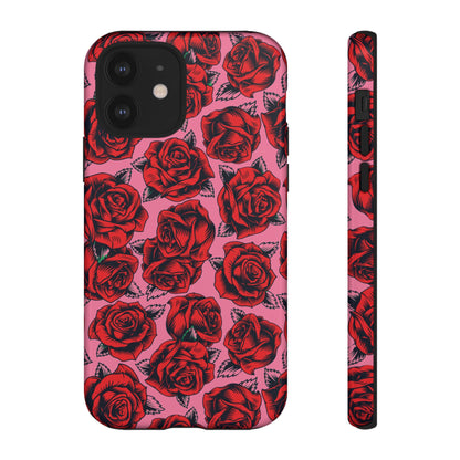 Love Story | Red & Pink Pop Art Rose Floral Case