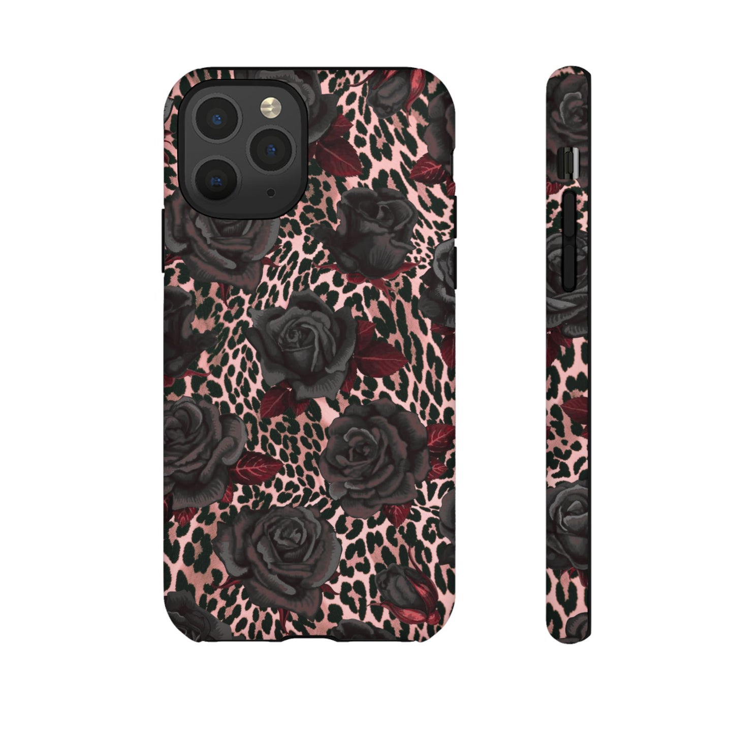 Midnight Rose | Pink Leopard Floral Case