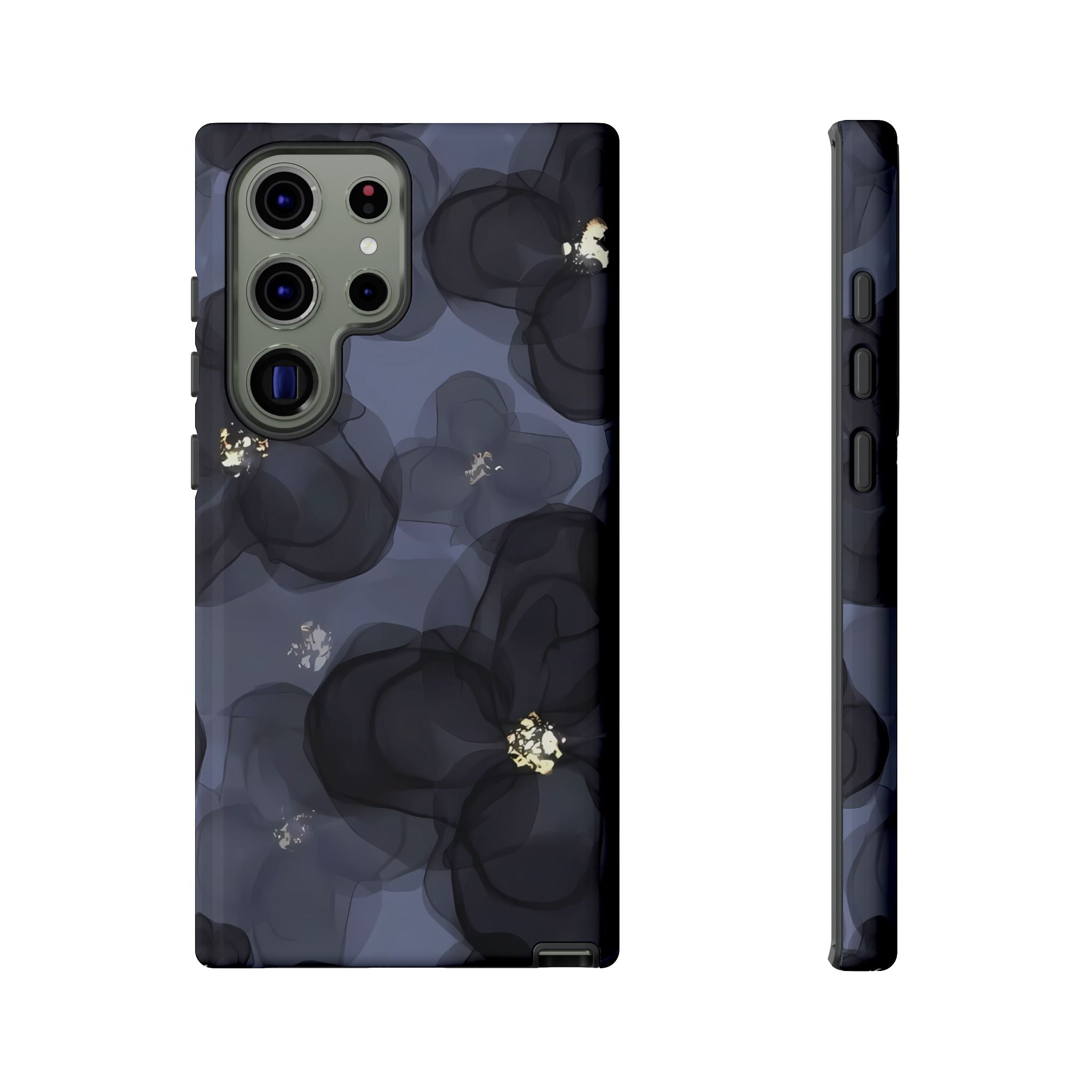 Double Exposure Blue Flower Galaxy Case