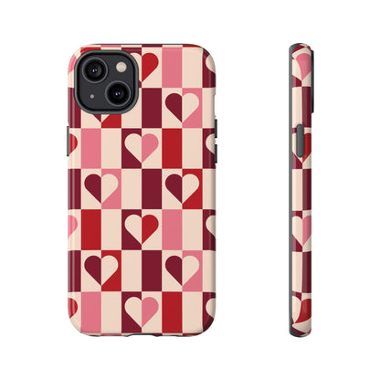 Funda para iPhone con corazones geométricos Devoted