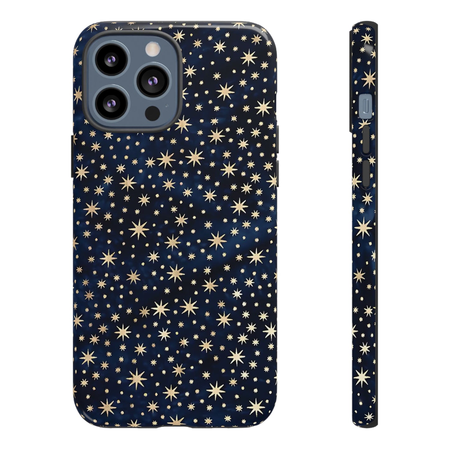 Estuche resistente para iPhone con cielo nocturno y estrellas azules