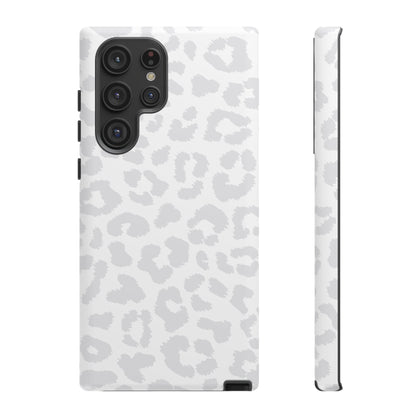 Snow Bunny | White & Gray Leopard Print Case