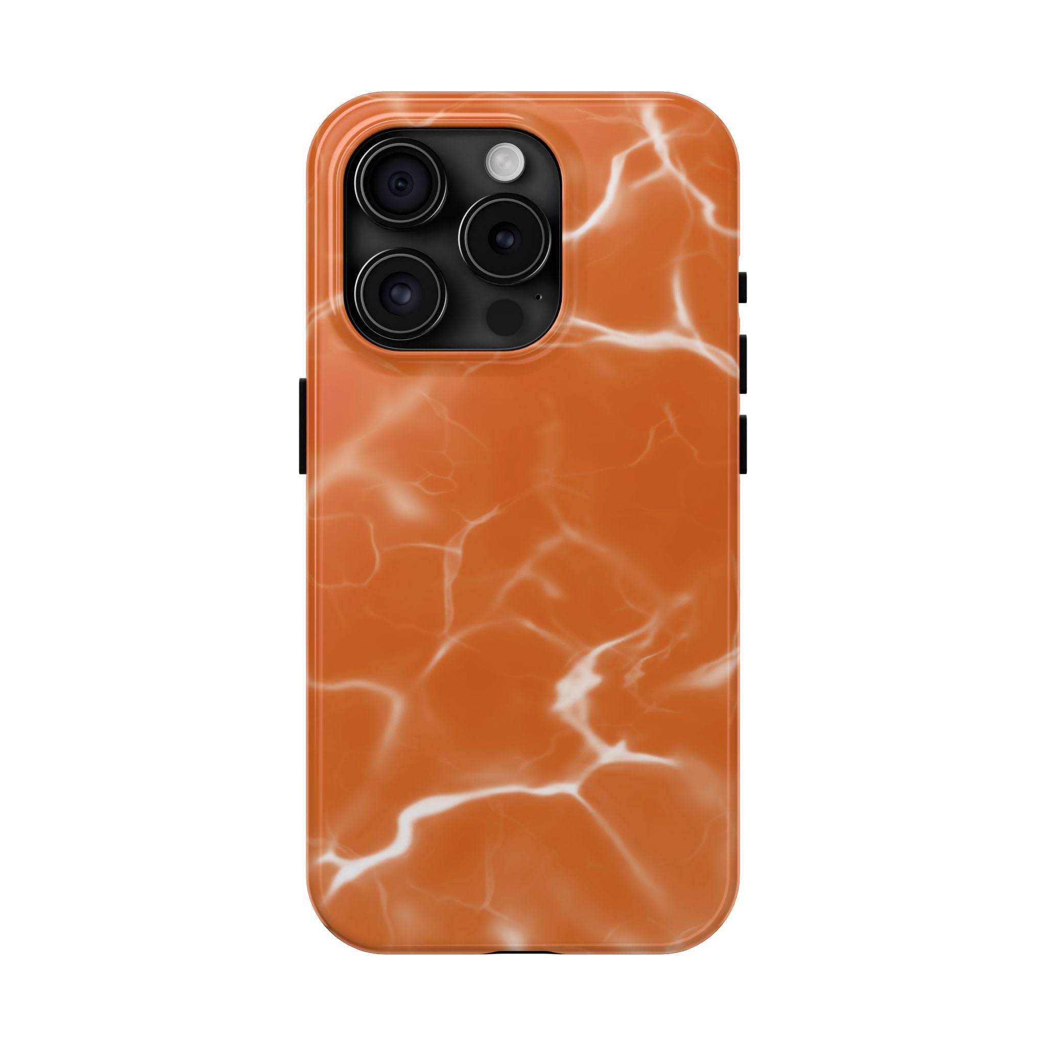 Electric Orange Marbled iPhone Case