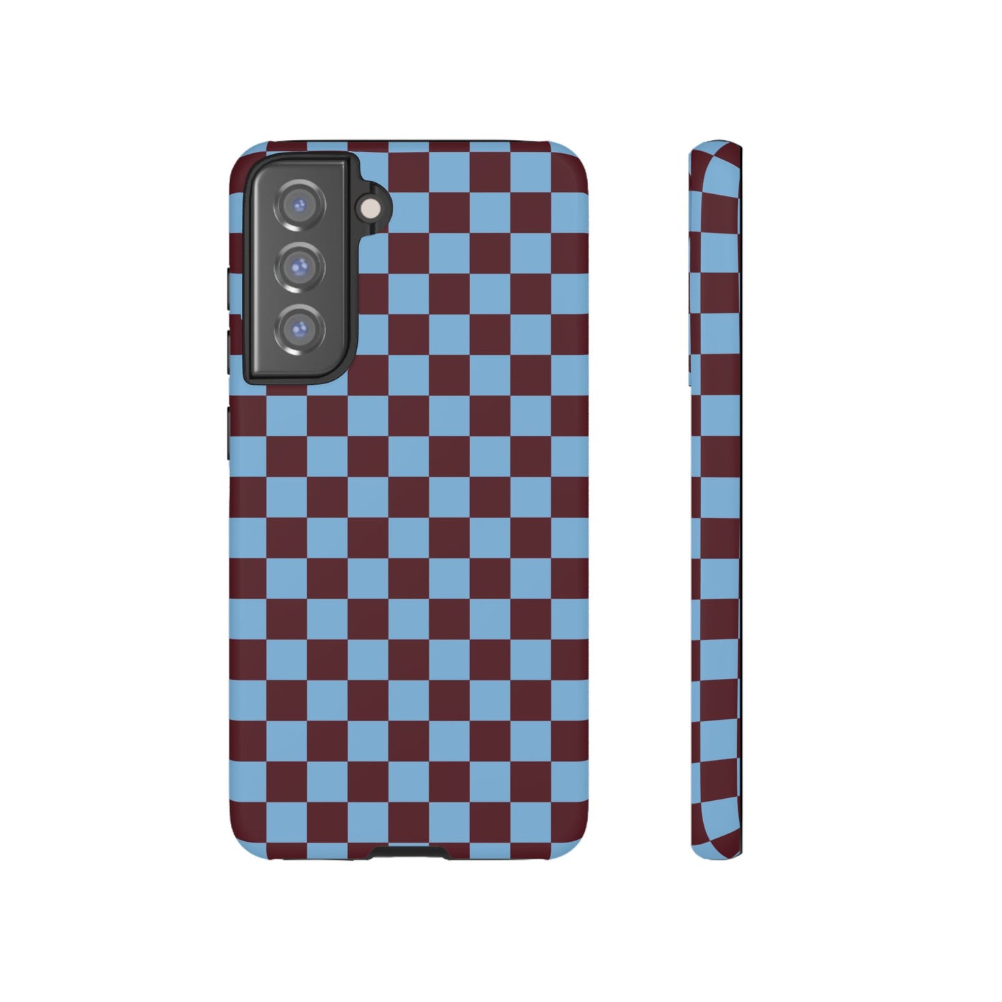 Checked Out | Blue & Brown Checkerboard Case