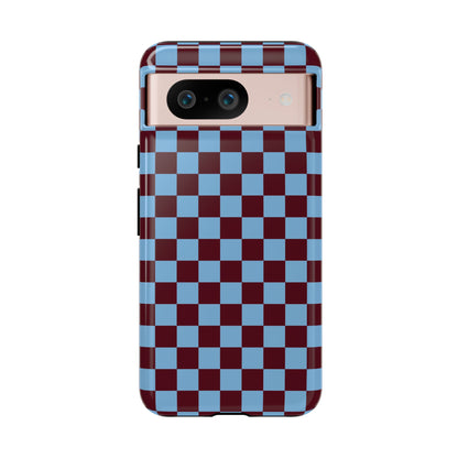 Checked Out | Blue & Brown Checkerboard Case