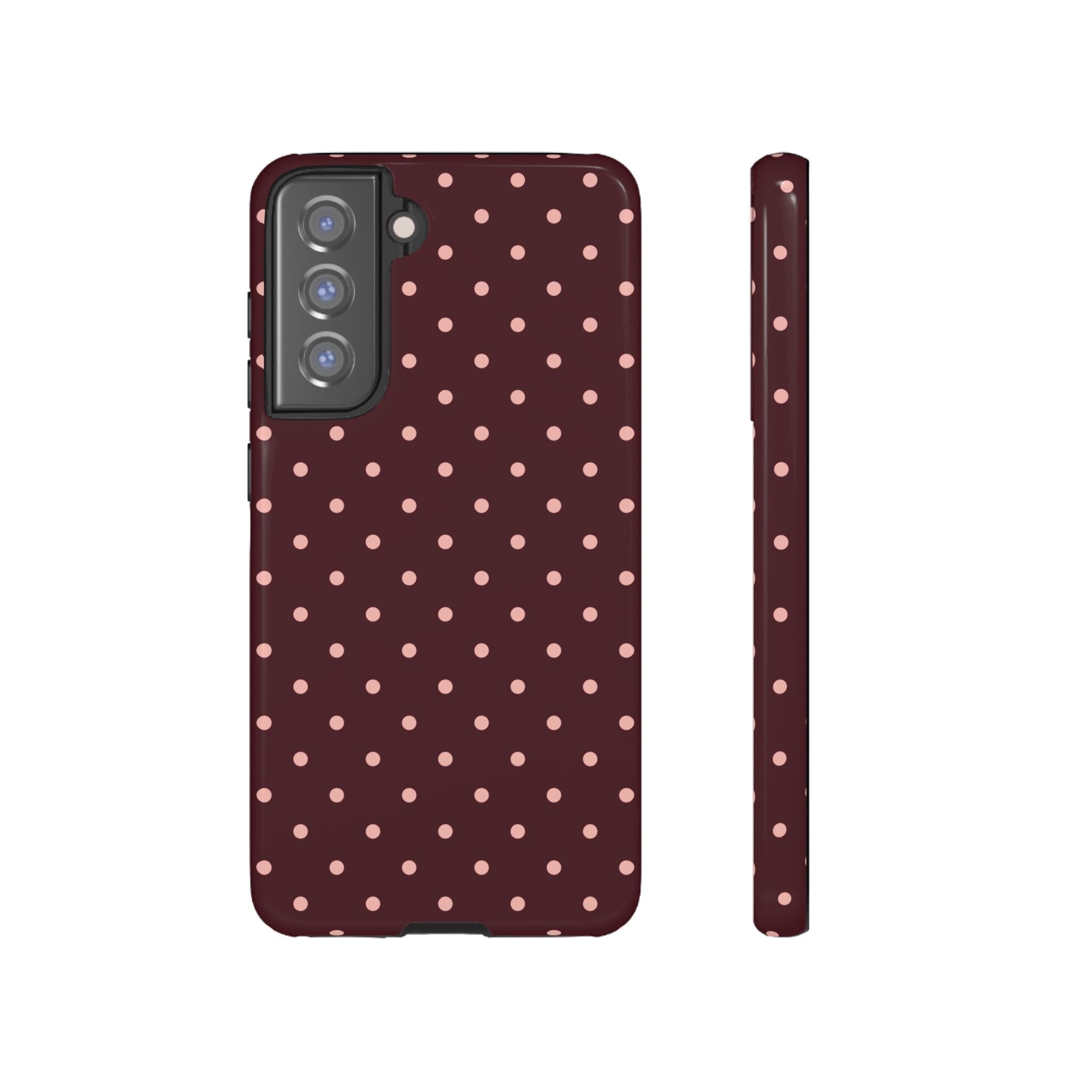 Pretty Please Burgundy Polka Dot Galaxy Case