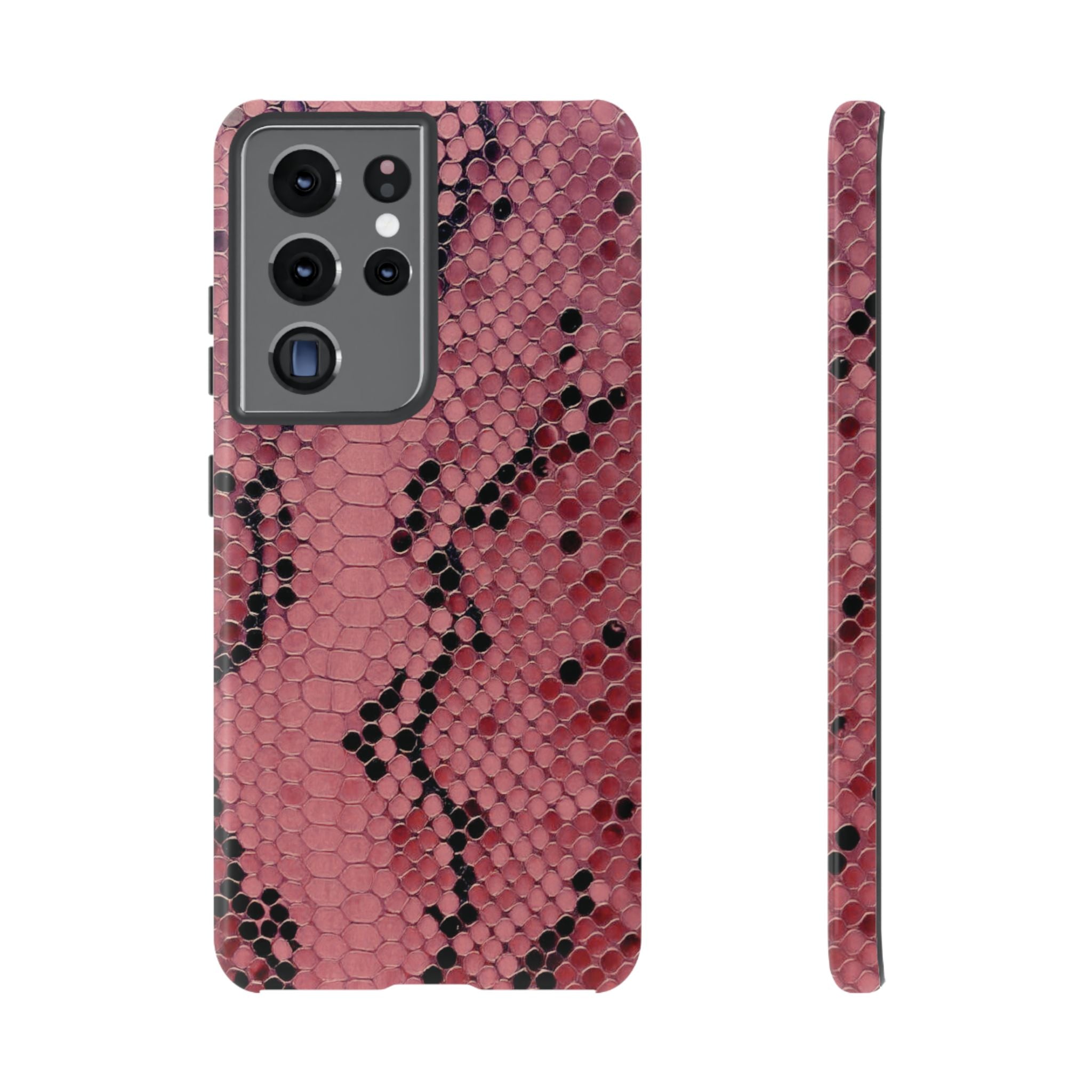 Funda para Samsung con estampado de serpiente y pitón rosa
