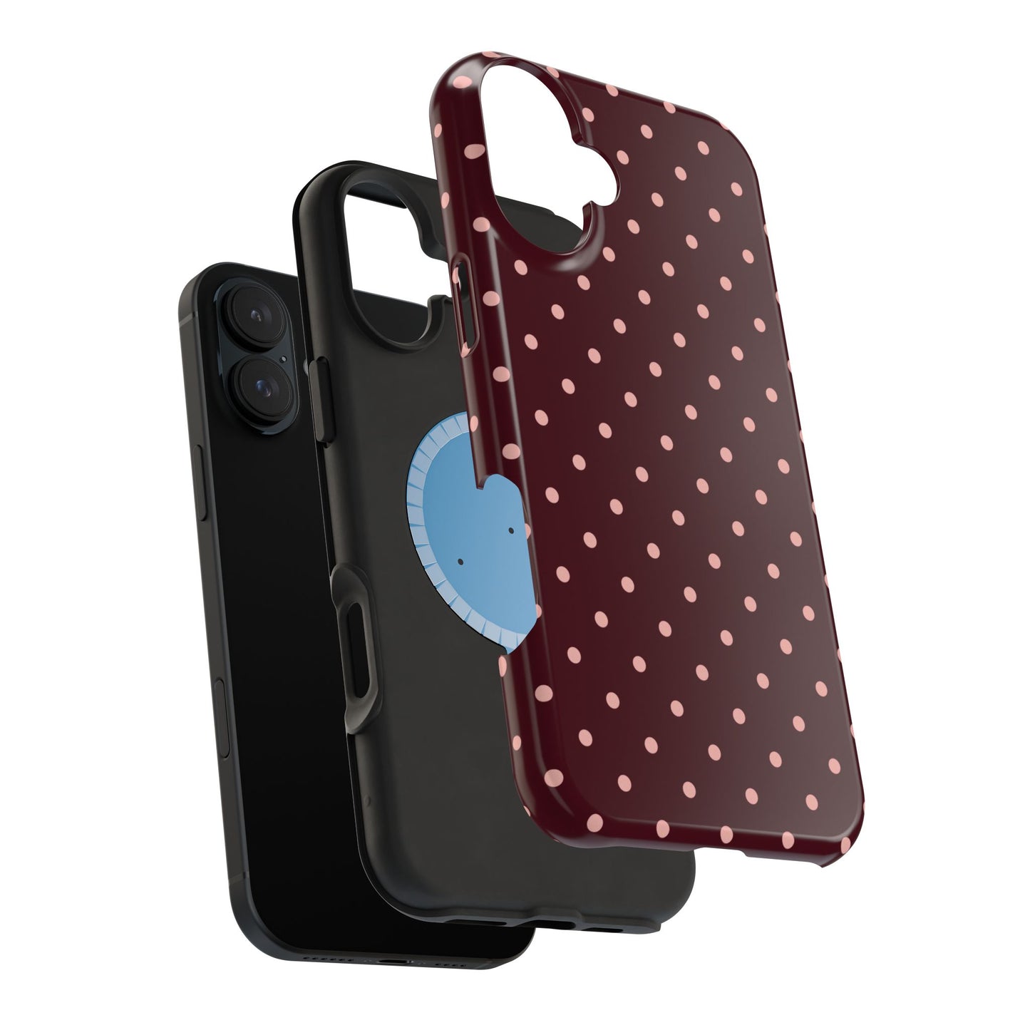 Pretty Please | Burgundy Polka Dot iPhone Case