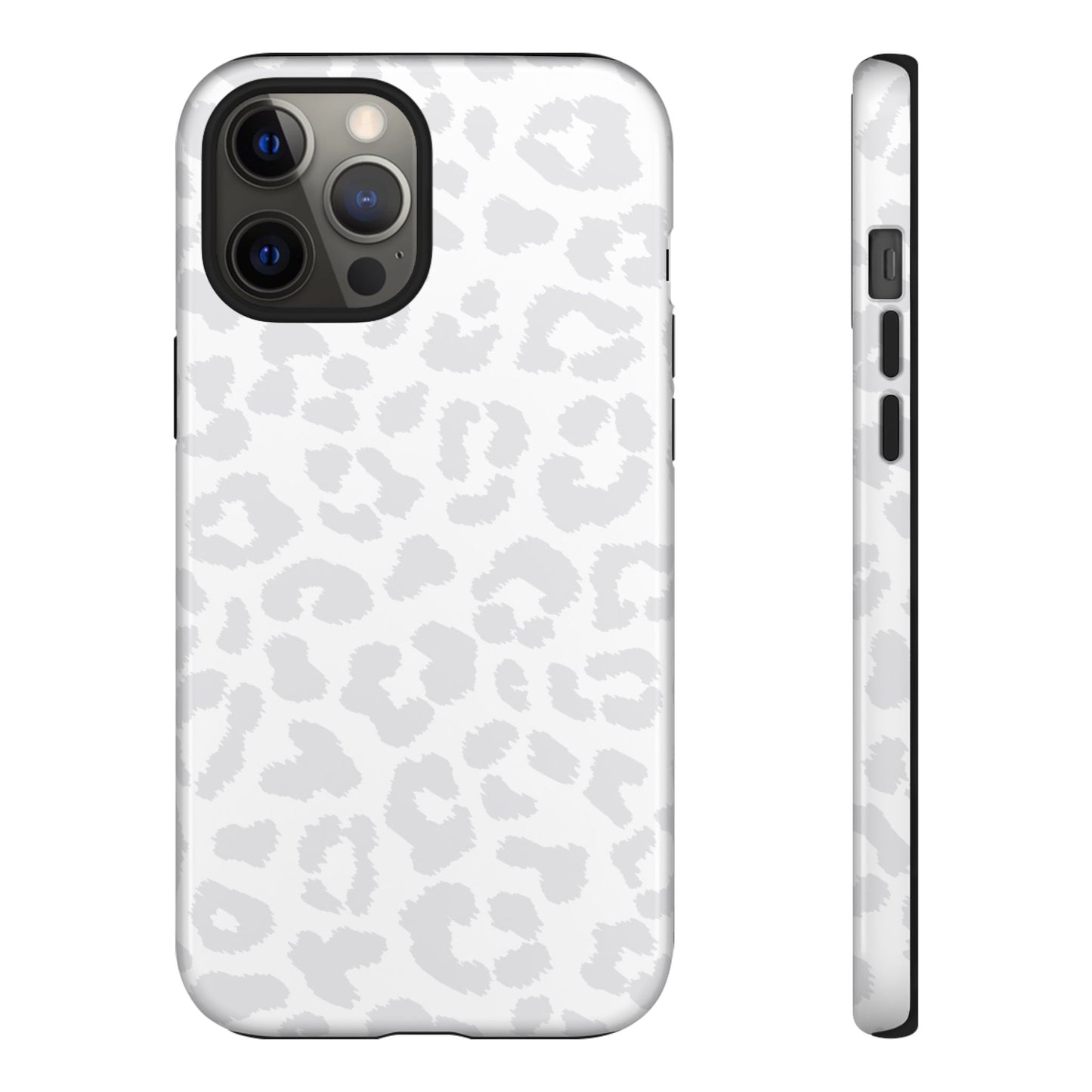 Snow Bunny | White & Gray Leopard Print Case