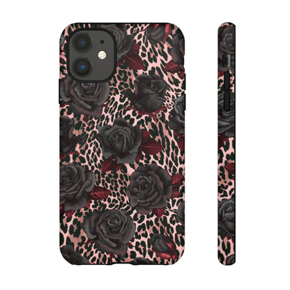 Midnight Rose | Pink Leopard Floral Case