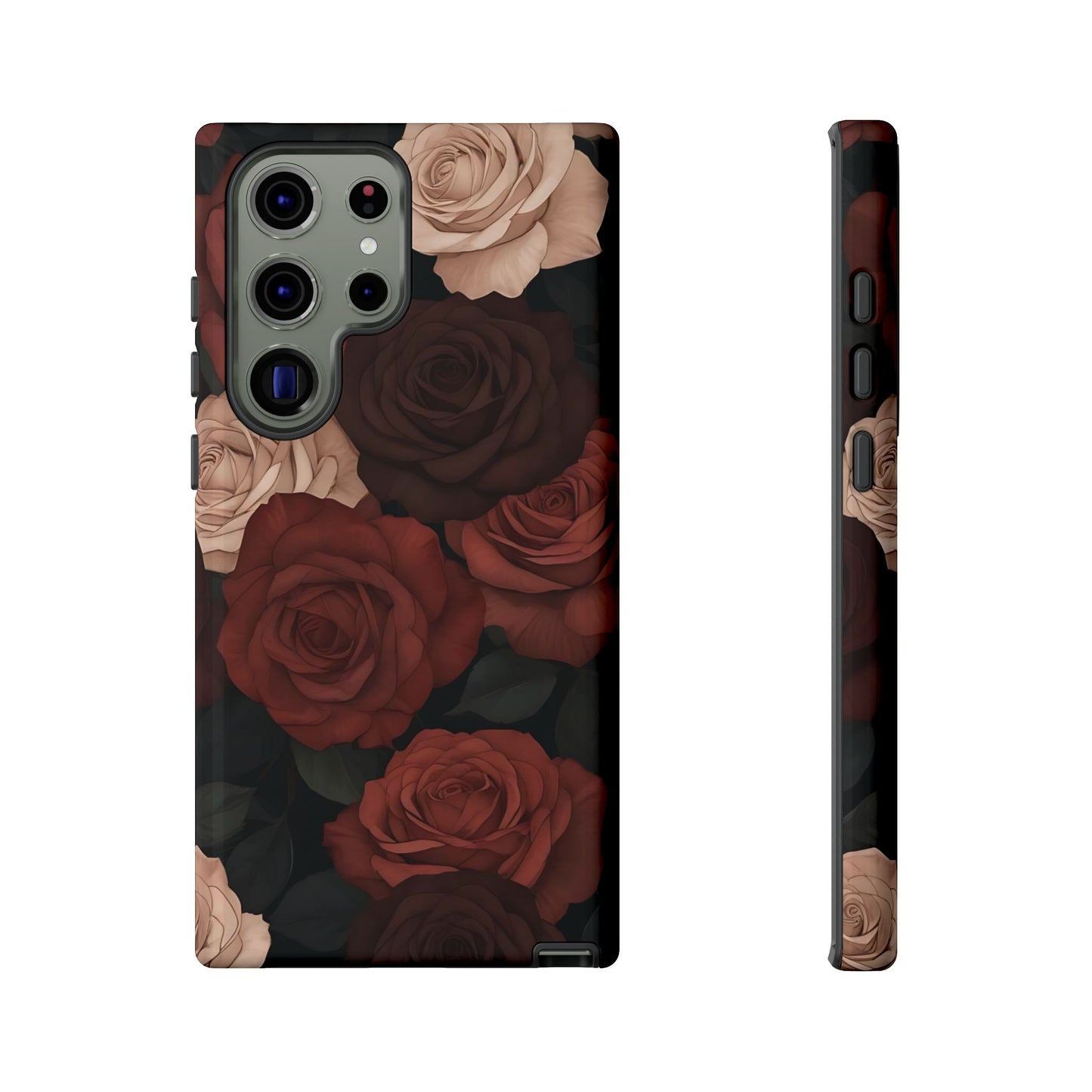 Roses | Étui Galaxy à motif floral marron