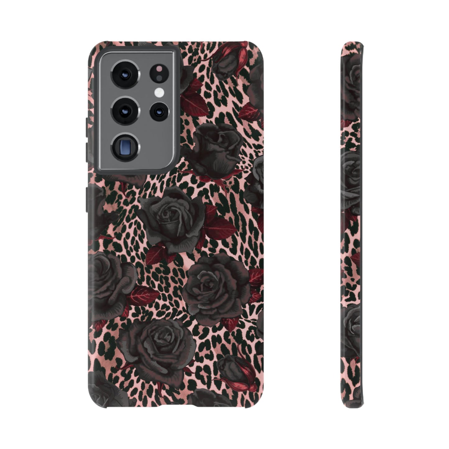 Midnight Rose | Pink Leopard Floral Case