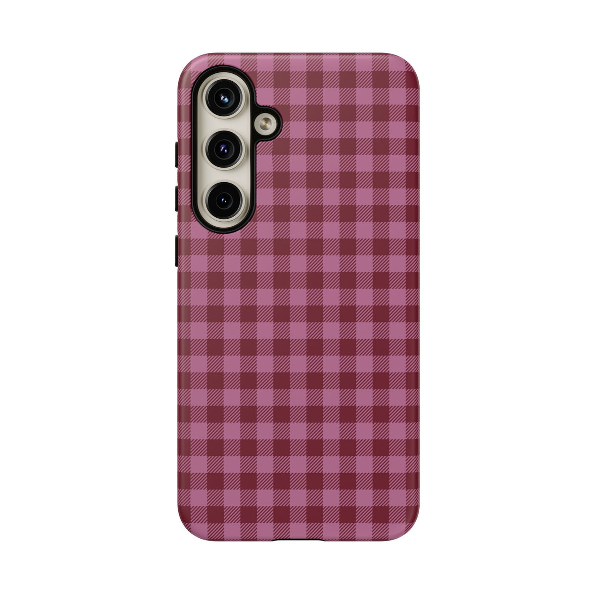 Pink Privilege | Pink & Burgundy Gingham Galaxy Case