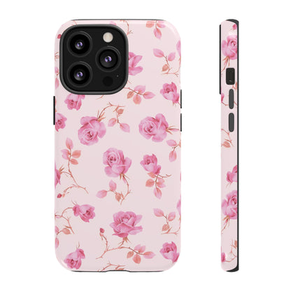 Coque iPhone à motif floral rose | Coquette