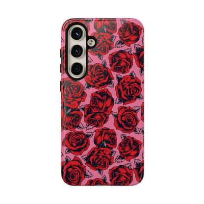 Love Story | Red & Pink Pop Art Rose Floral Case