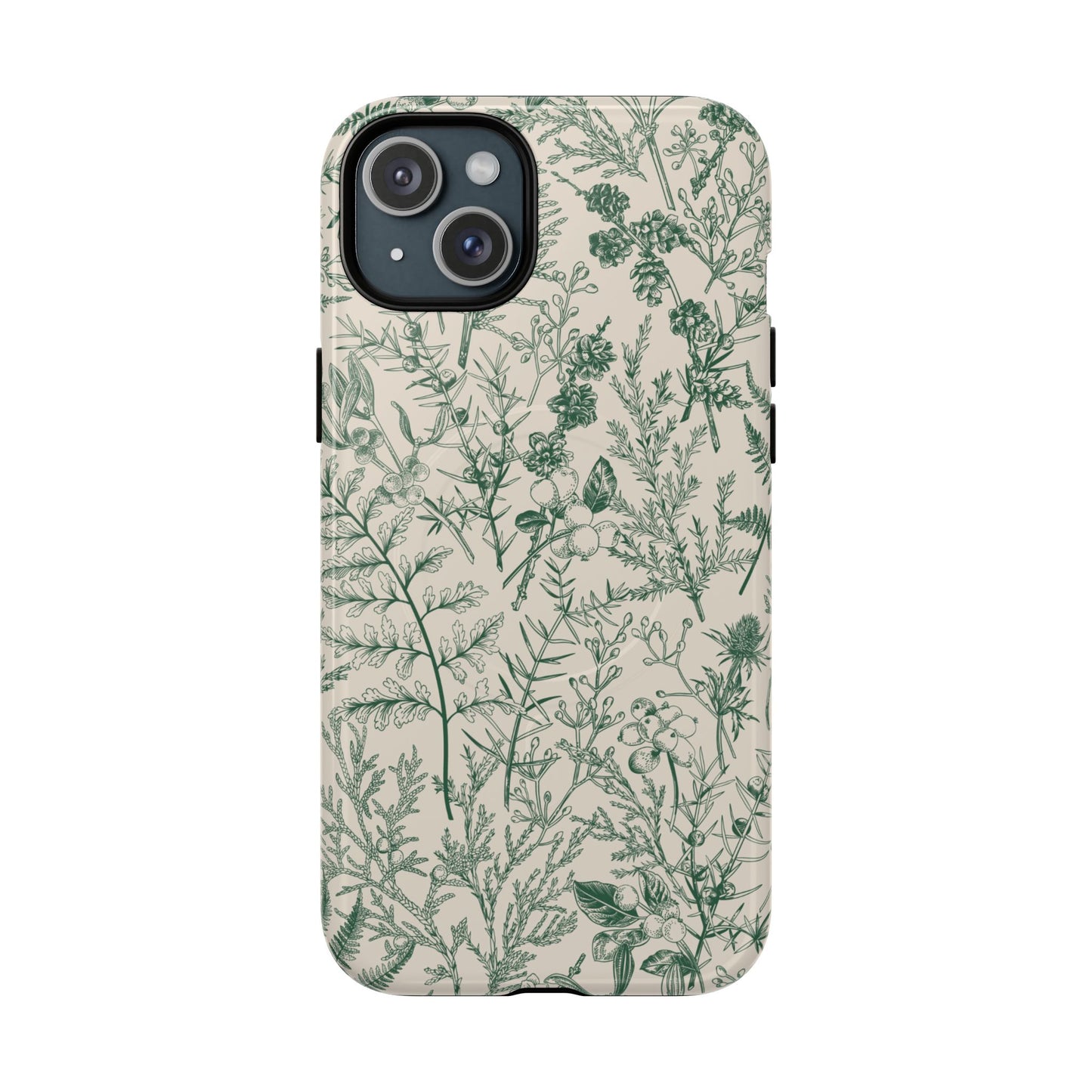 Étui MagSafe à motif floral vert et botanique Sage